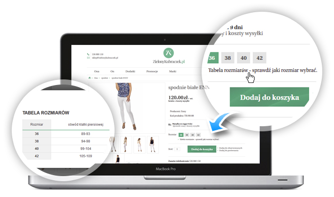 Tabele rozmiarów, instrukcja mierzenia w sklepie modowym online