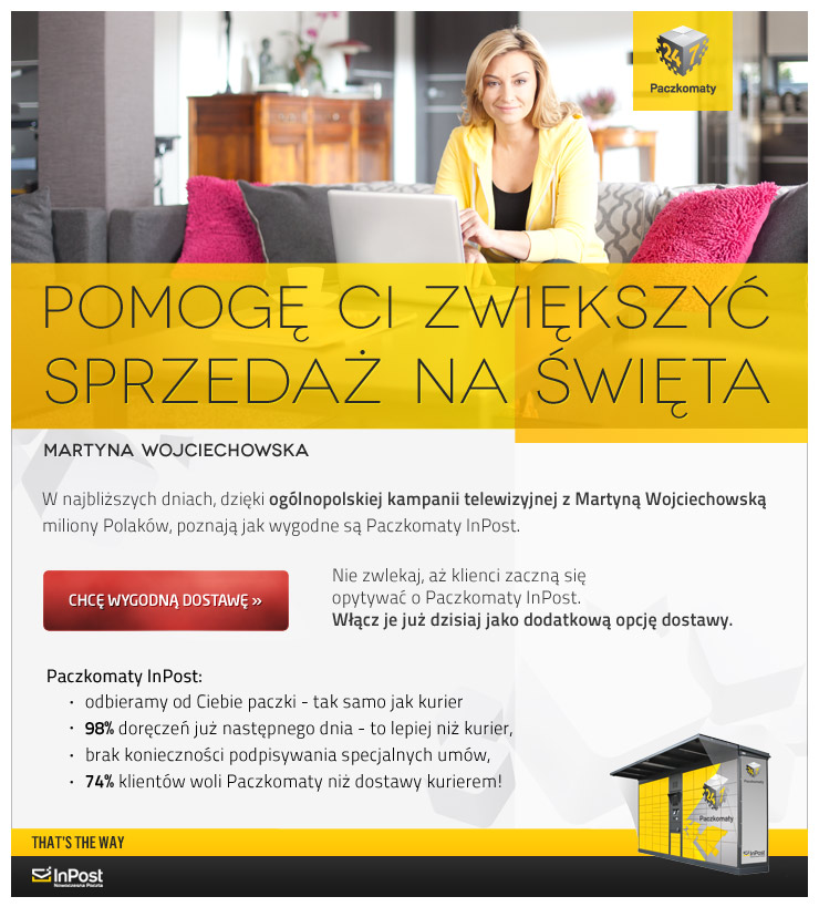 Mailing InPost Paczkomaty na święta z Martyną Wojciechowską