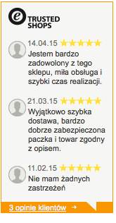 Trusted Shops Review Sticker - widoczna prezentacja opinii klientów sklepu internetowego