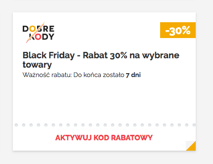 Kod rabatowy na Black Friday