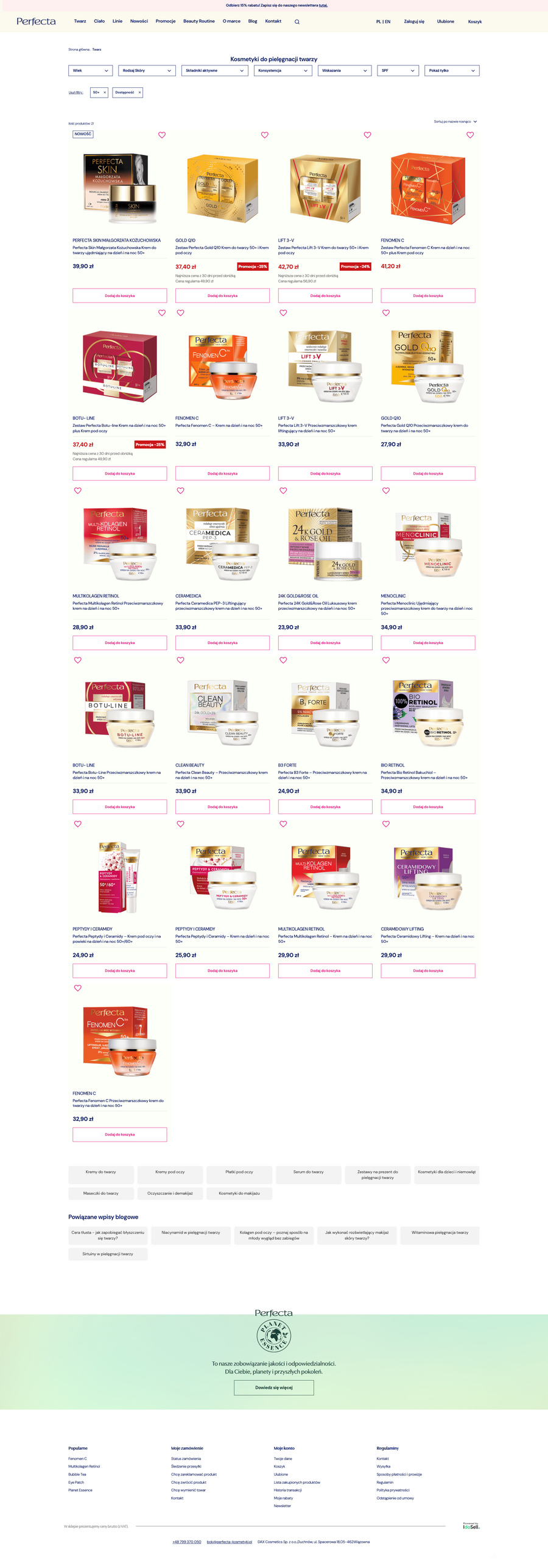Perfecta-Kosmetyki.pl Lista towarów