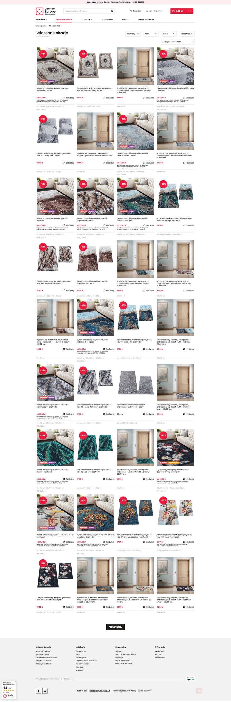 JarmarkEurope.pl Lista towarów