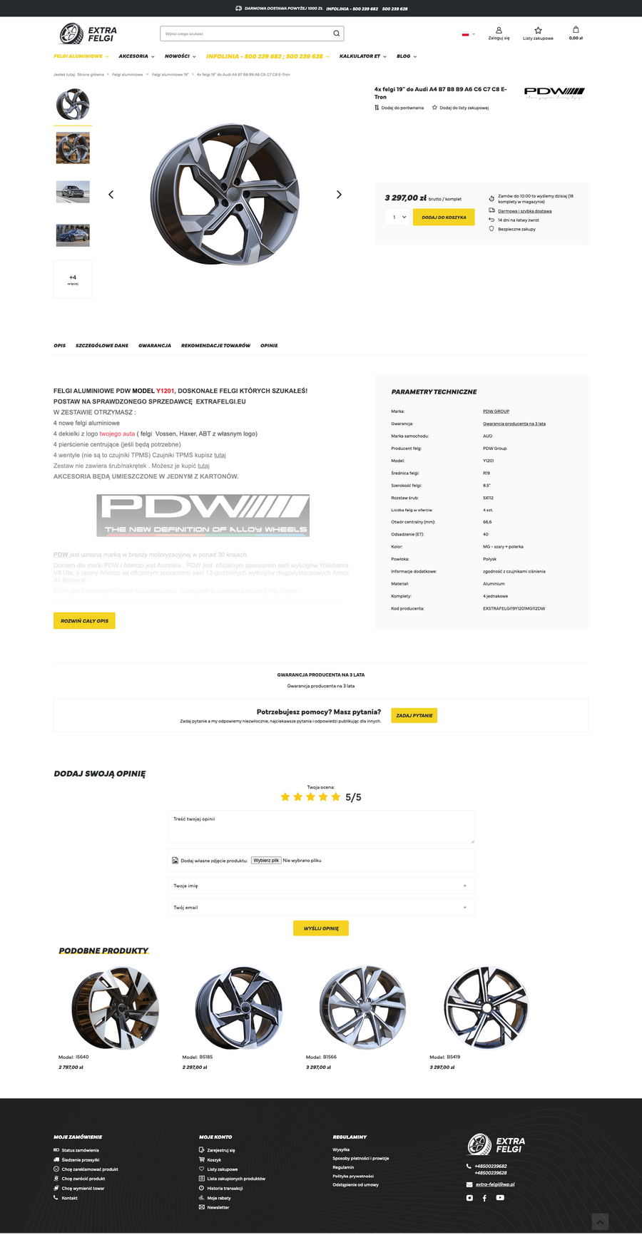 extrafelgi.eu Karta towaru