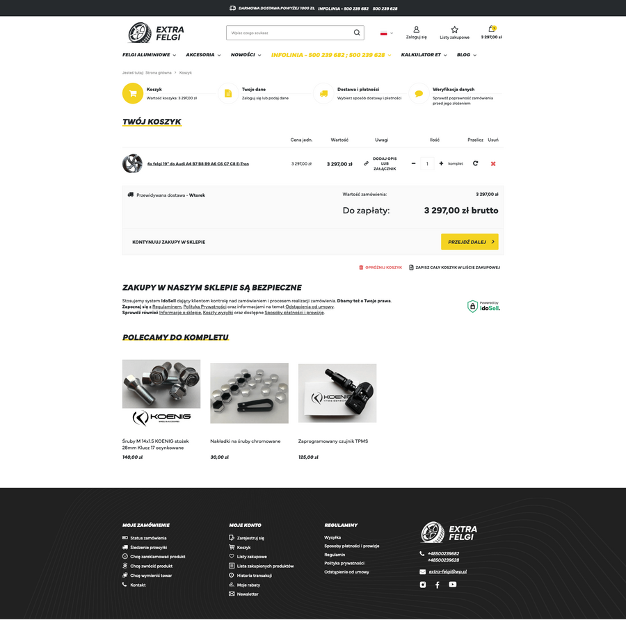 extrafelgi.eu Koszyk