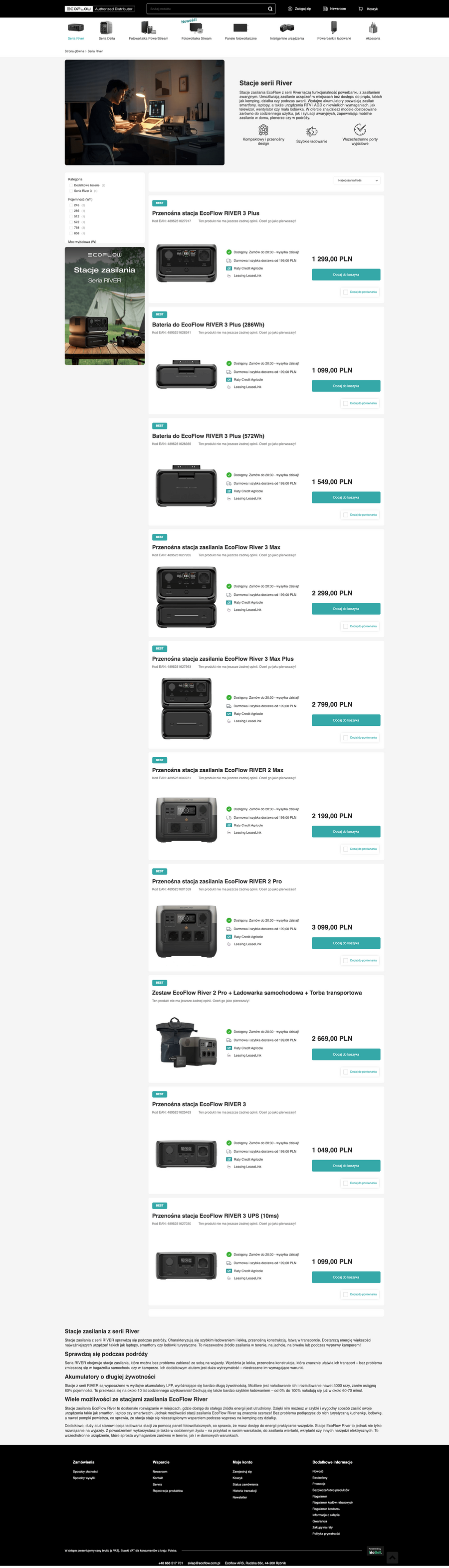 sklep.ecoflow.com.pl Lista towarów