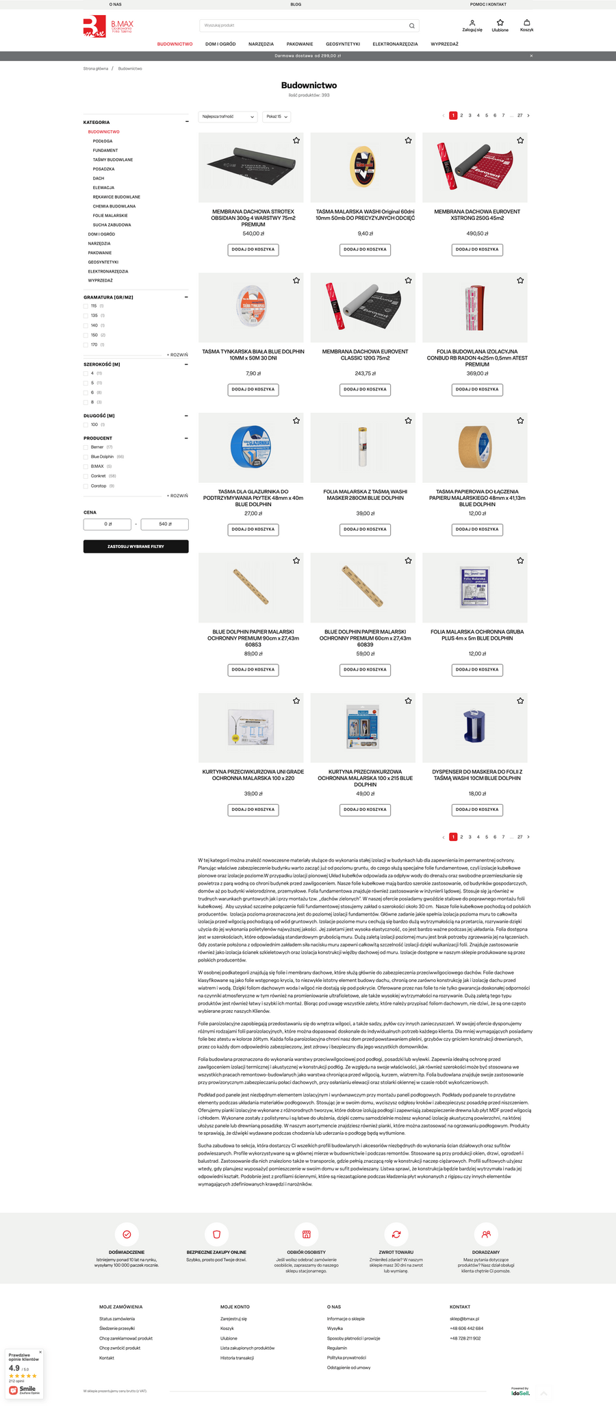 BMAX.pl Lista towarów
