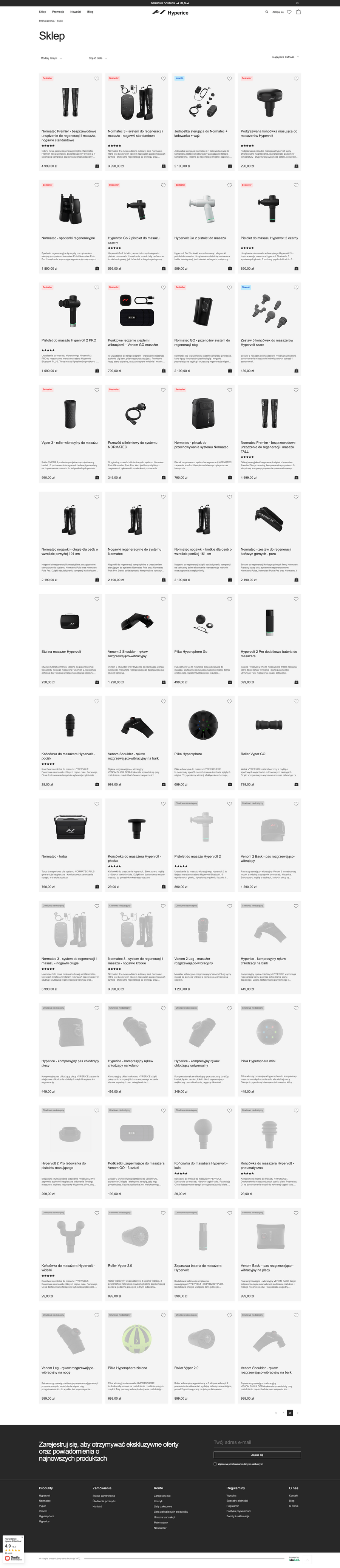 Hyperice.com.pl Lista towarów