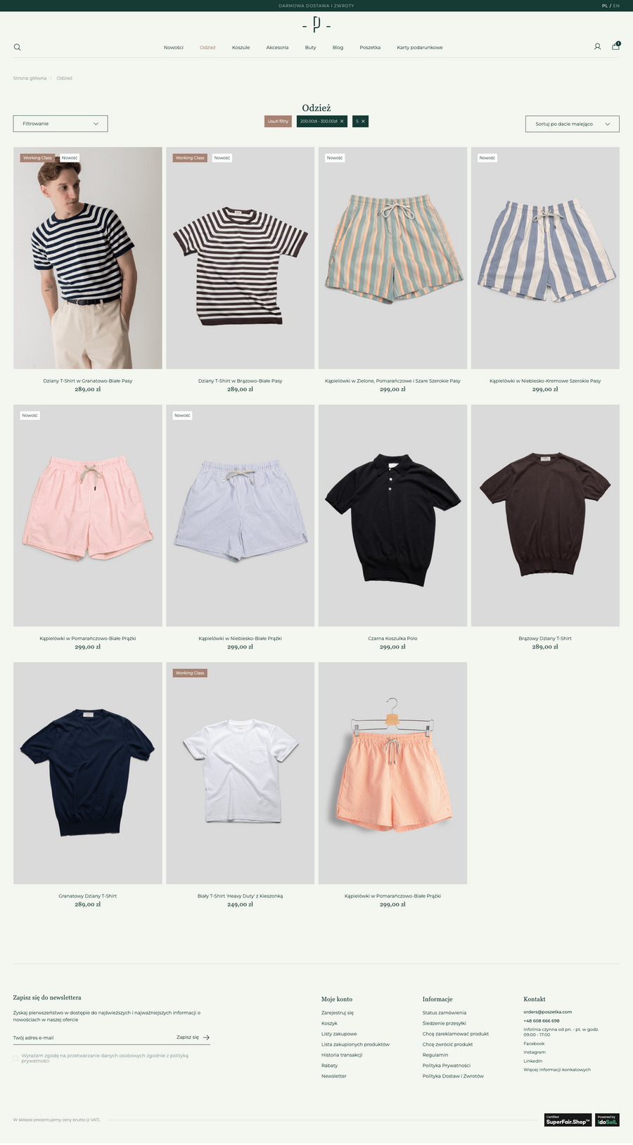 Poszetka.com Lista towarów