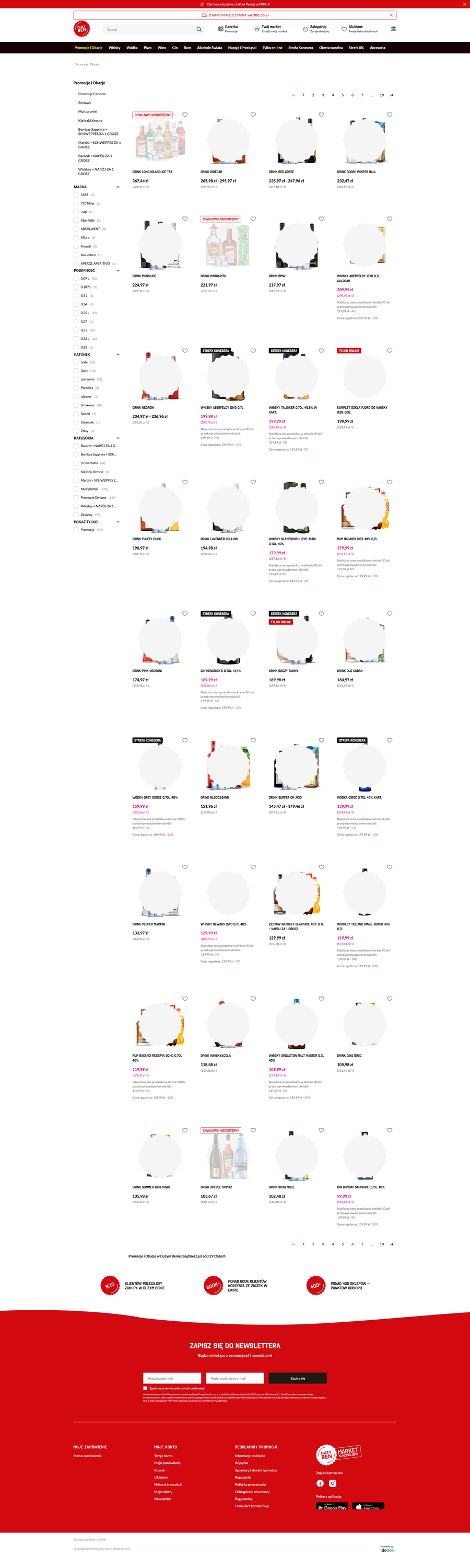DuzyBen.pl Lista towarów