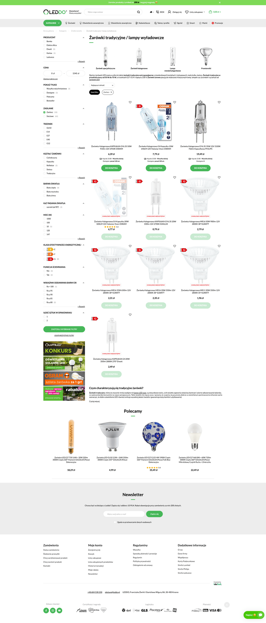 Leddo.pl Lista towarów
