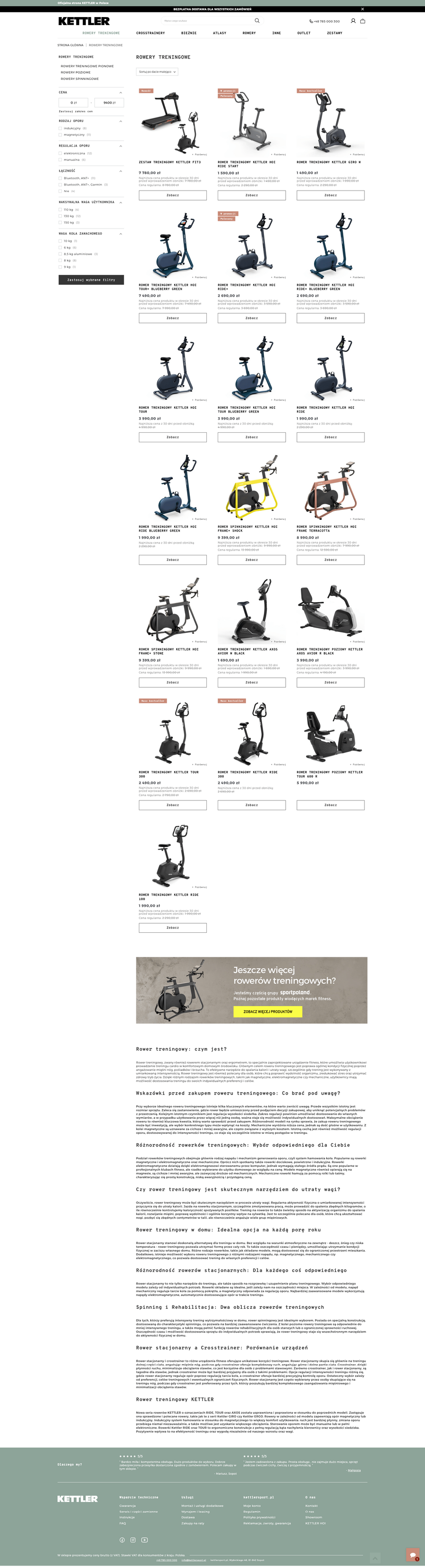 kettlersport.pl Lista towarów
