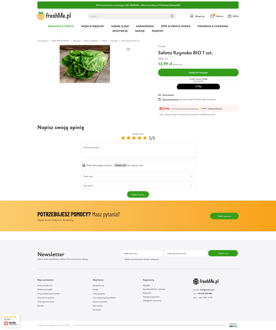 freshme.pl Karta towaru