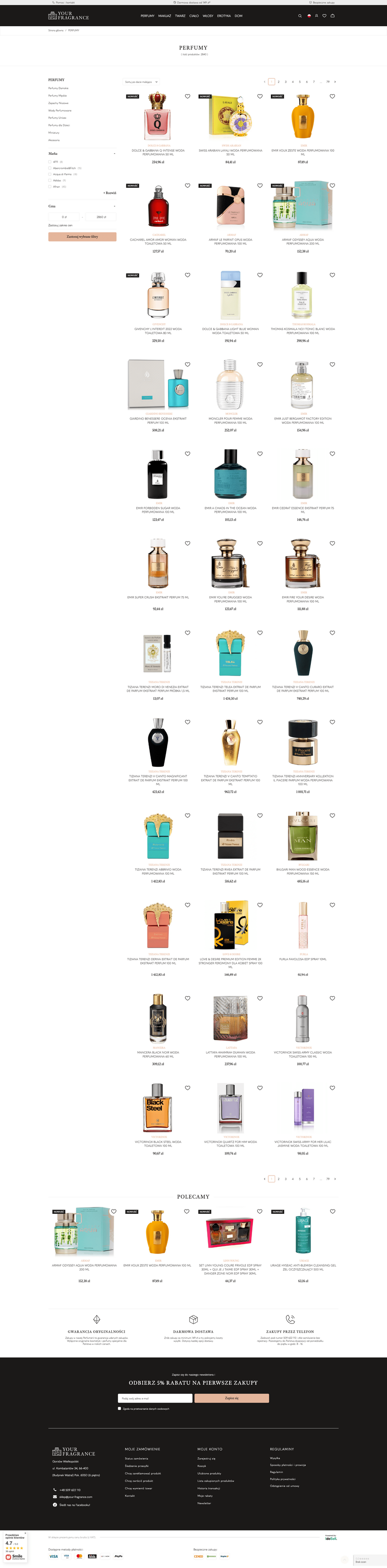 your-fragrance.pl Lista towarów