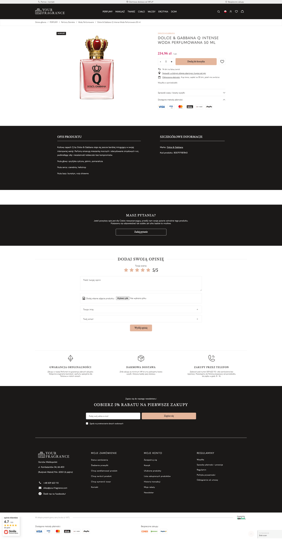 your-fragrance.pl Karta towaru