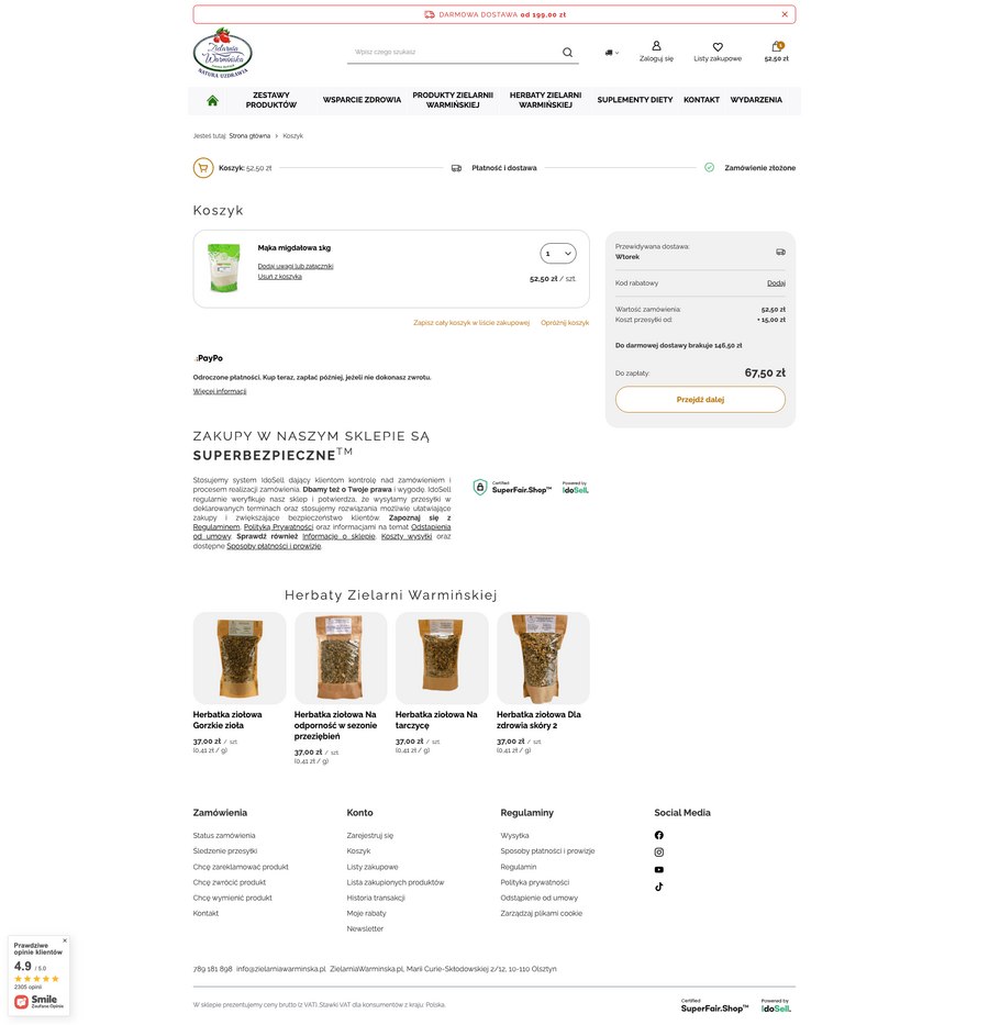 zielarniawarminska.pl Koszyk