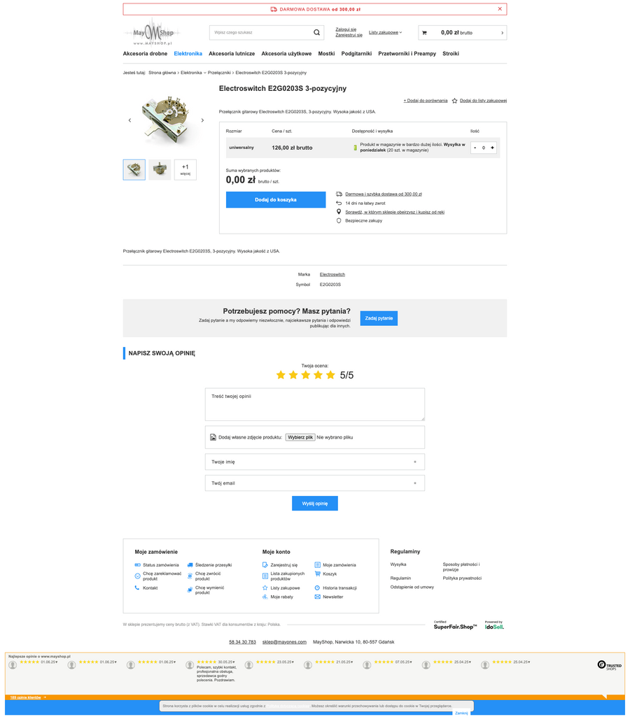 mayshop.pl Karta towaru