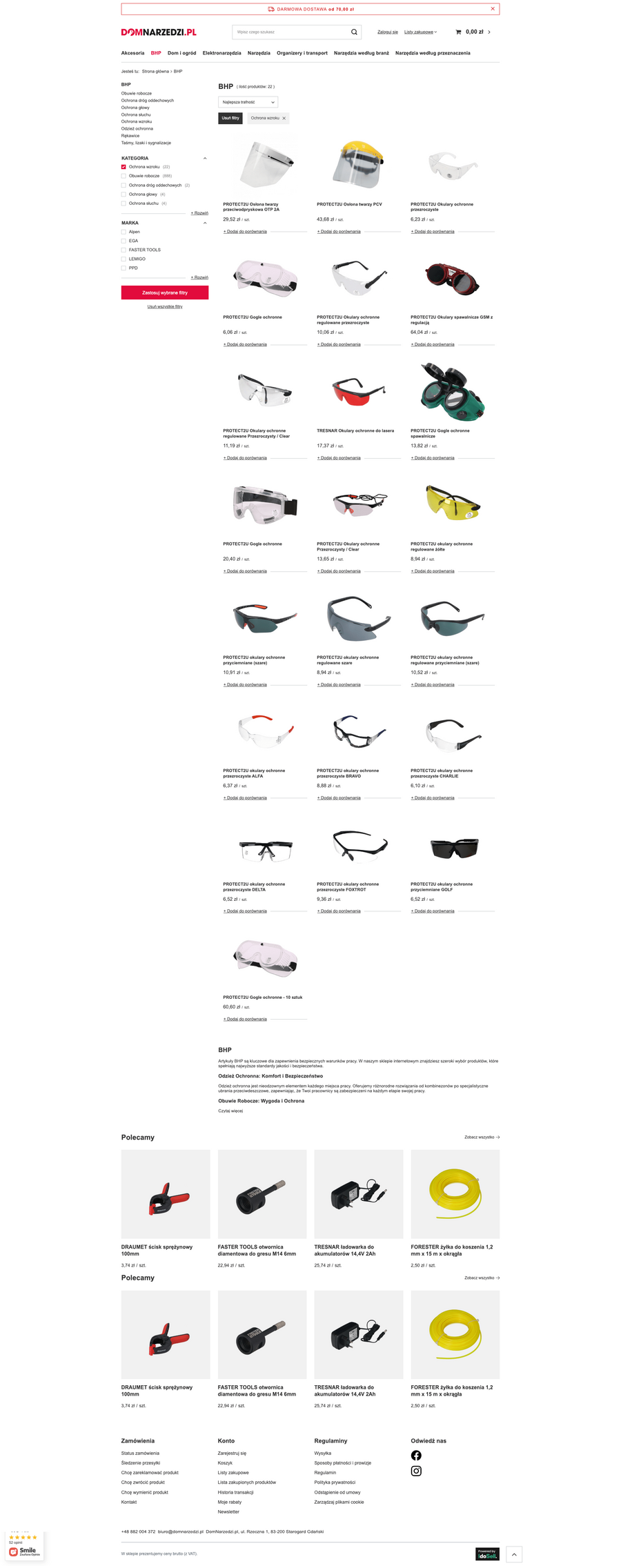 domnarzedzi.pl Lista towarów