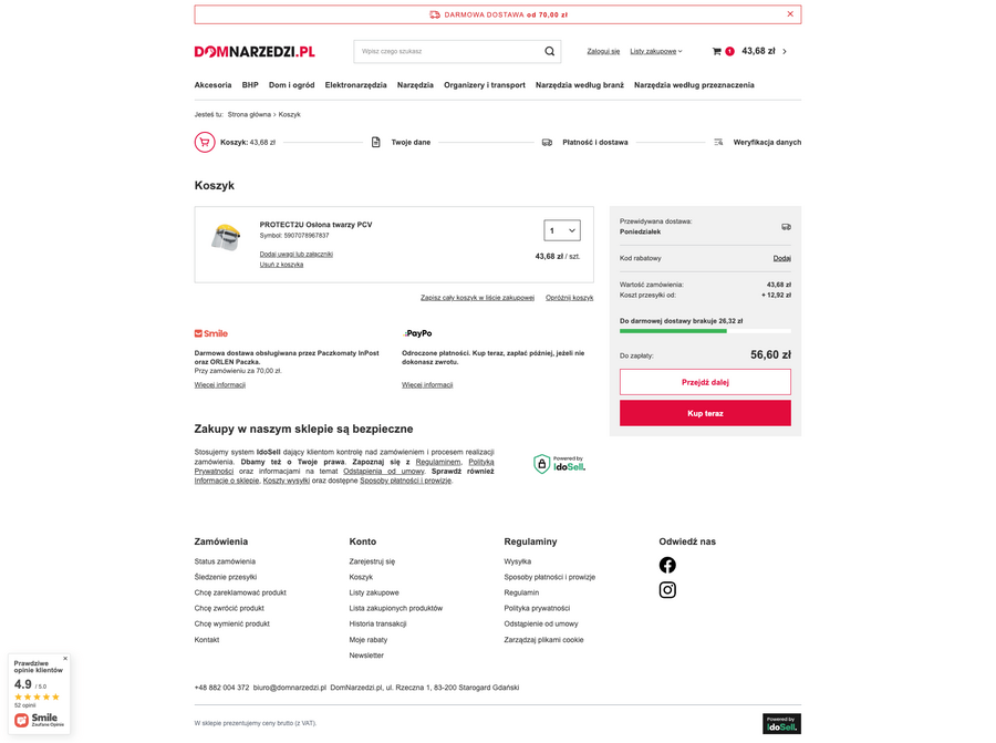 domnarzedzi.pl Koszyk