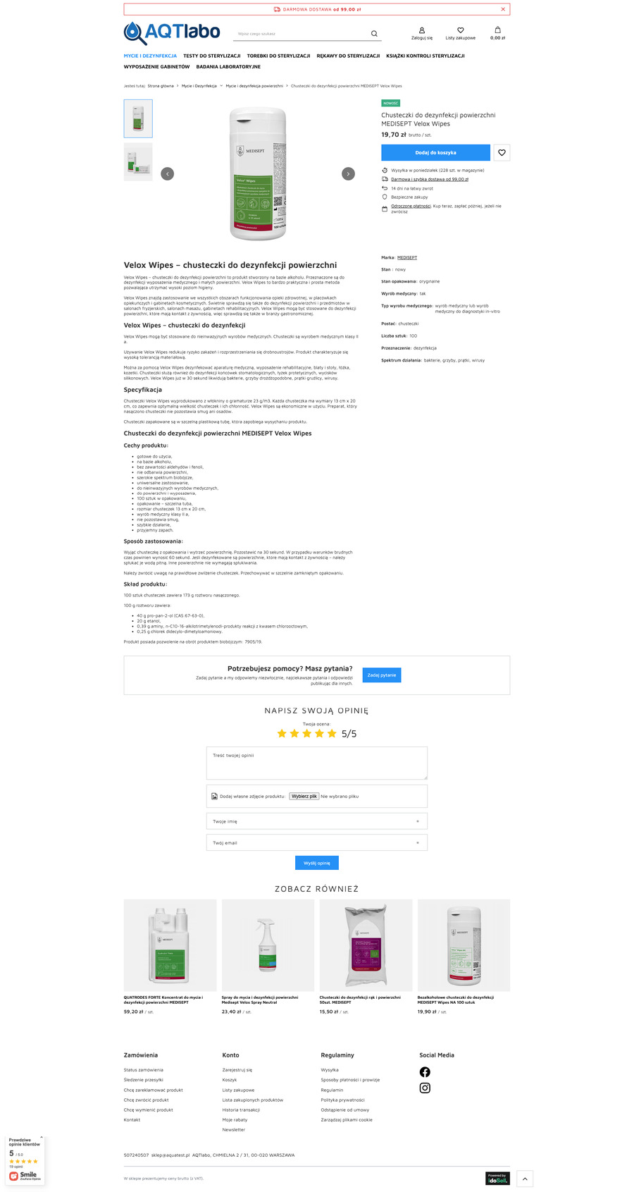 aqtlabo.pl Karta towaru