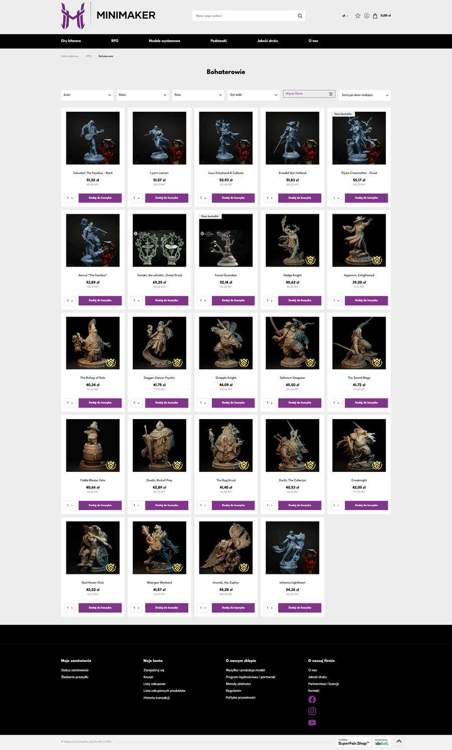 minimaker.pl Lista towarów