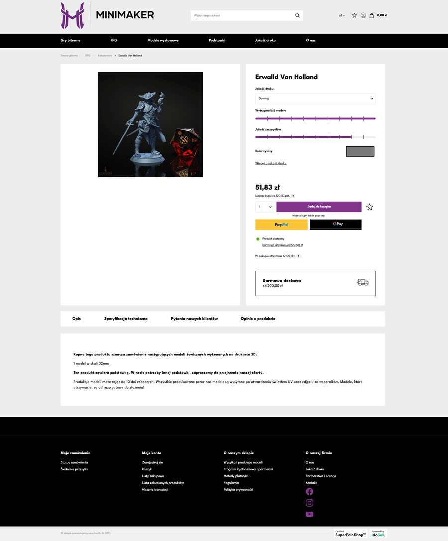 minimaker.pl Karta towaru