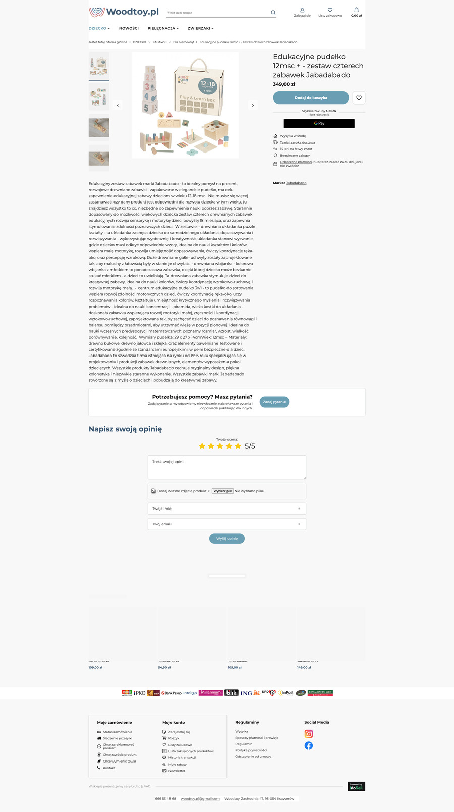 woodtoy.pl Karta towaru