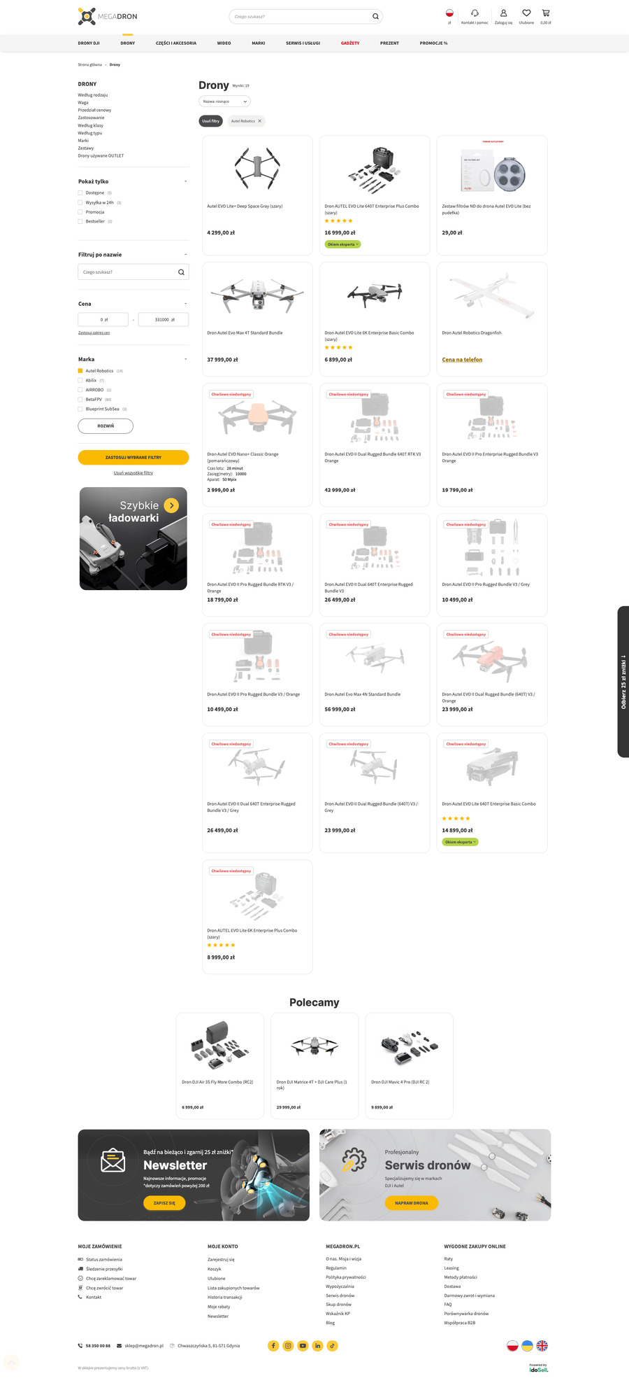 megadron.pl Lista towarów