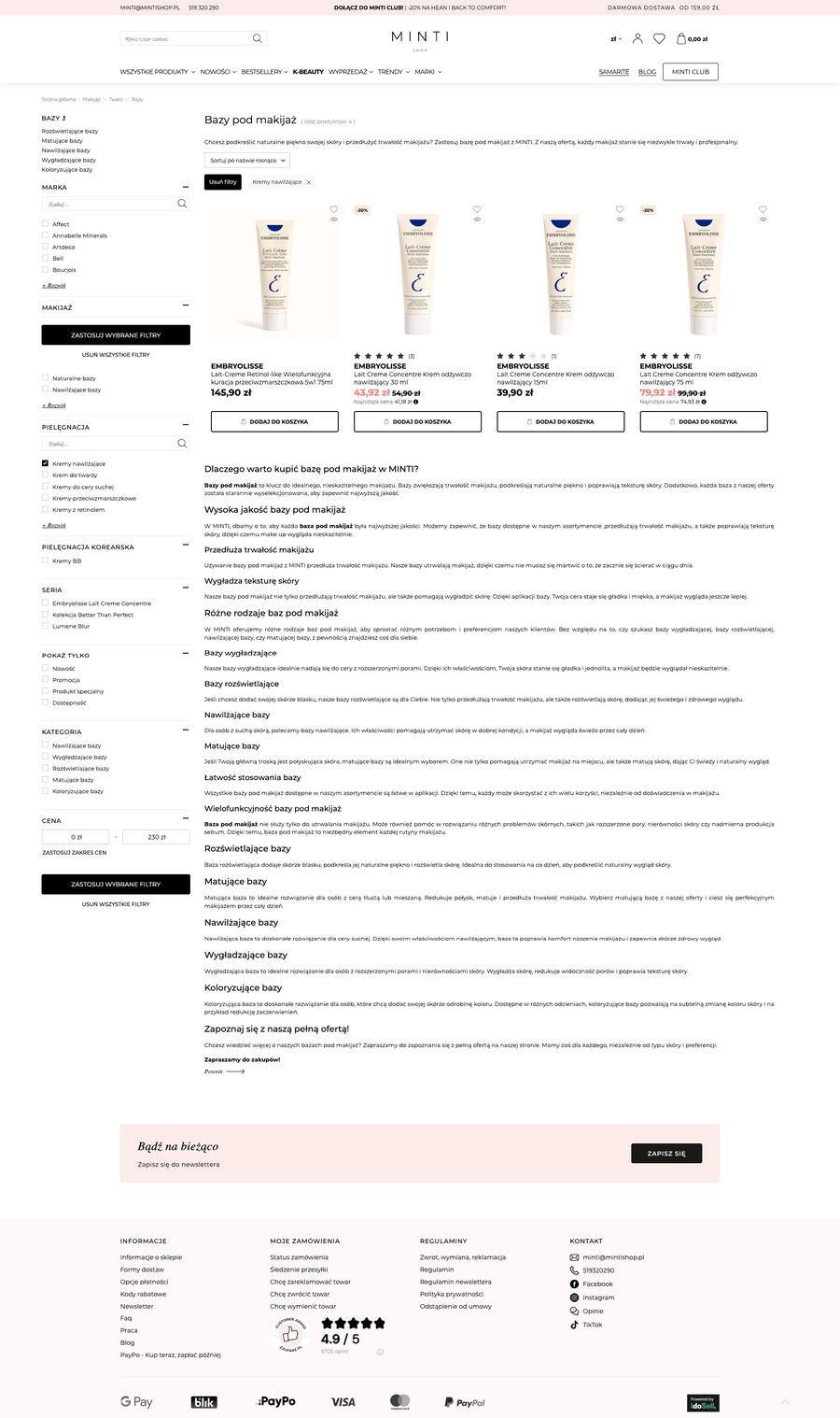 mintishop.pl Lista towarów