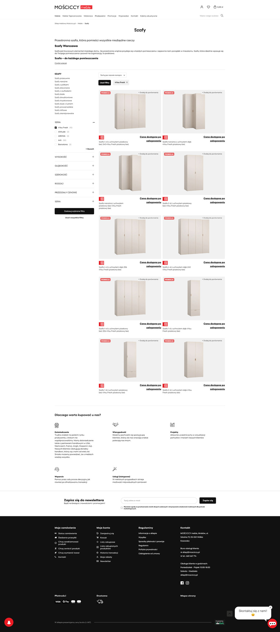 mosciccy.pl Lista towarów