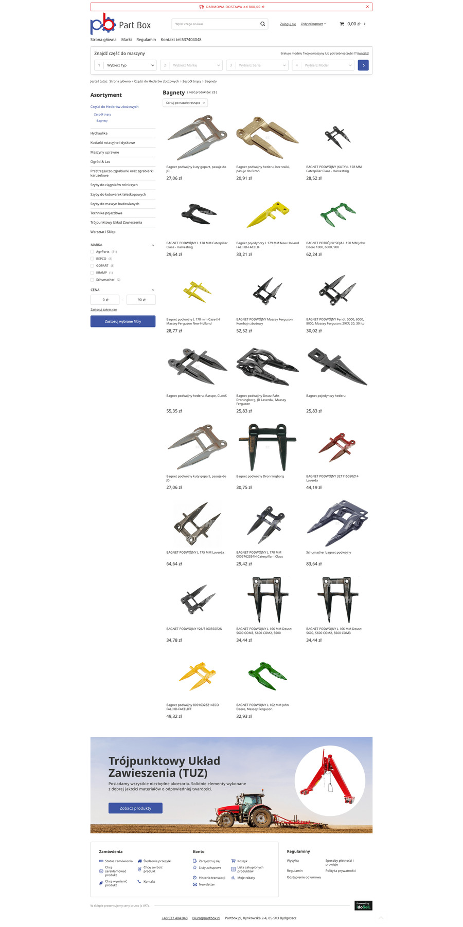 partbox.pl Lista towarów