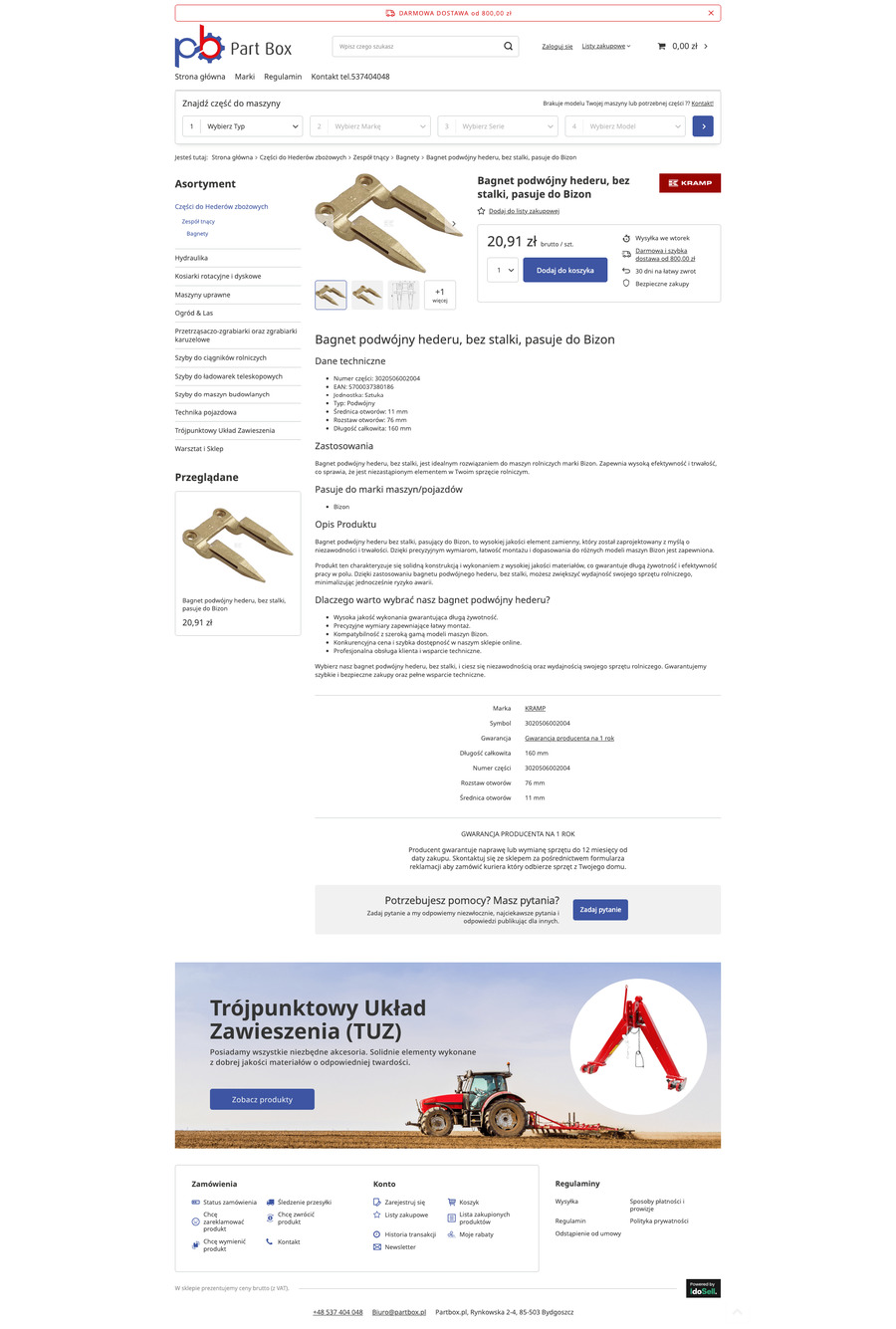 partbox.pl Karta towaru