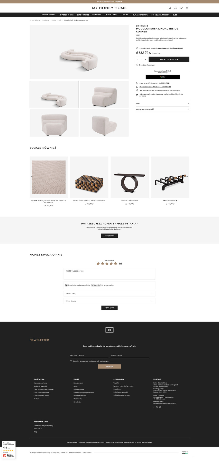 myhoneyhome.pl Karta towaru