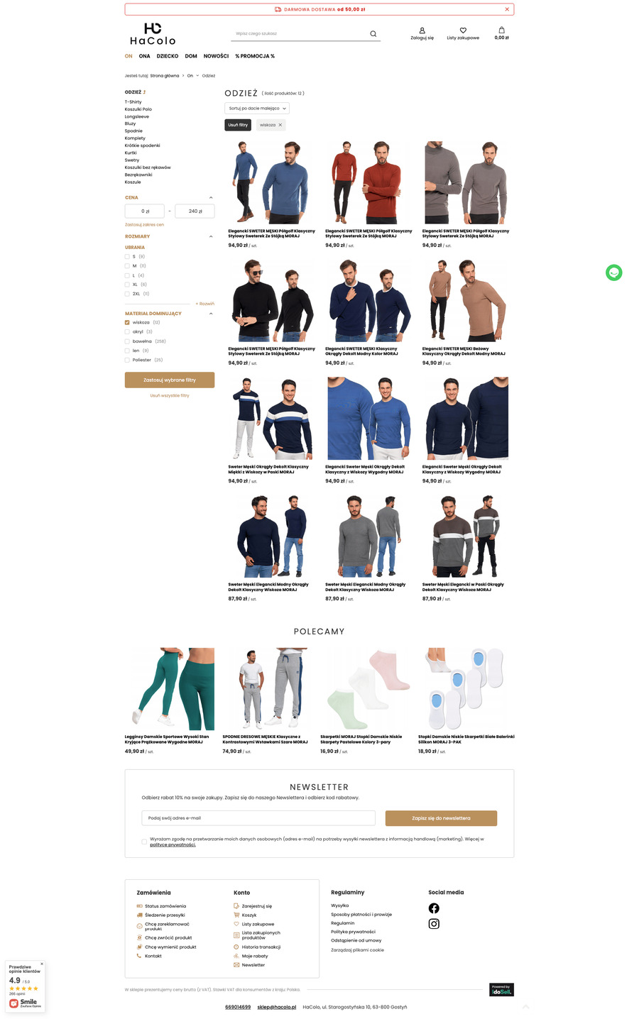 hacolo.pl Lista towarów