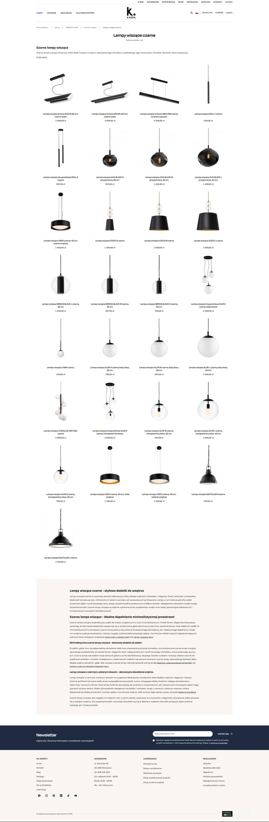 kaspa.com.pl Lista towarów