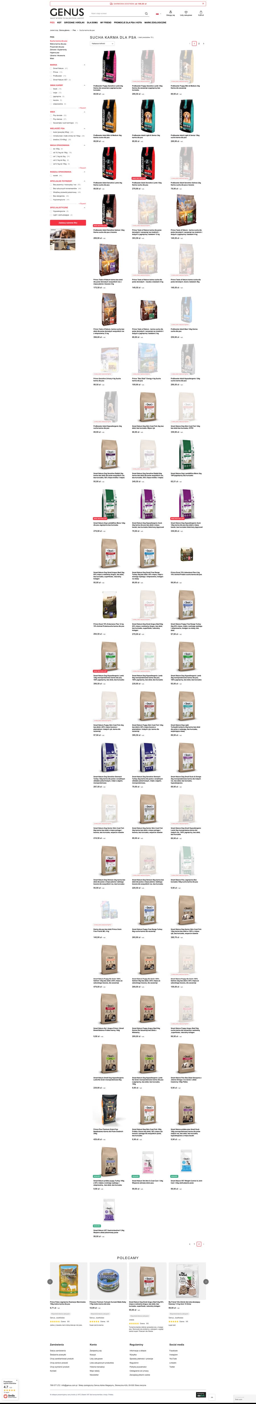 sklep.genus.com.pl Lista towarów