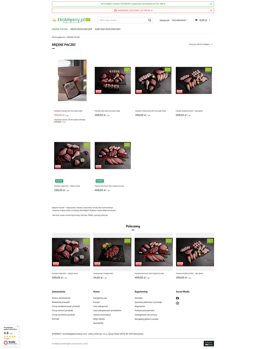 ekomiesny.pl Lista towarów