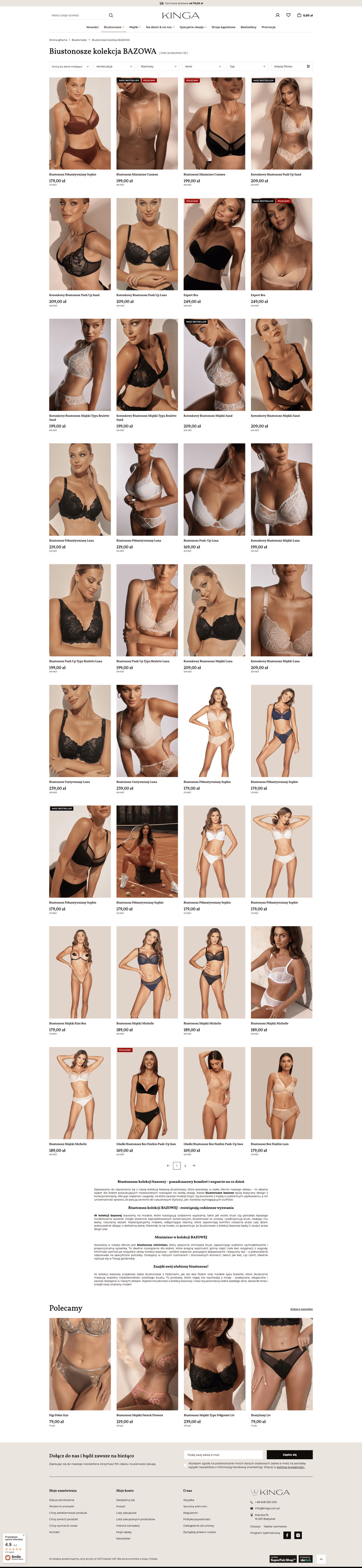 kinga.com.pl Lista towarów