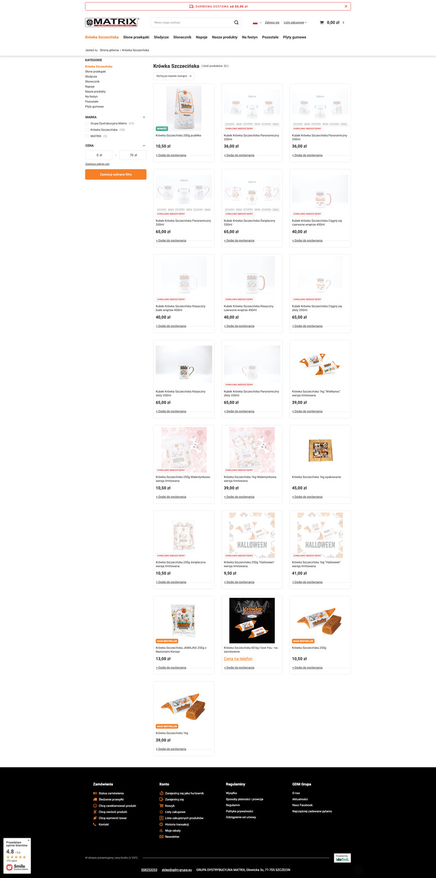 sklep.gdm-grupa.pl Lista towarów