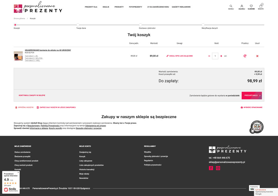 personalizowaneprezenty.pl Koszyk