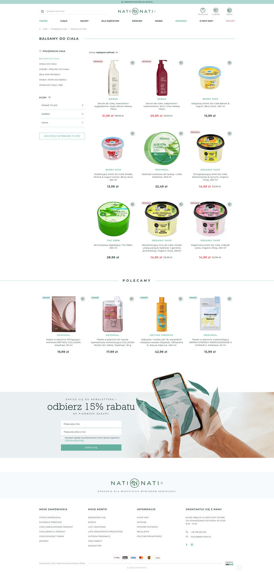 natinati.pl Lista towarów