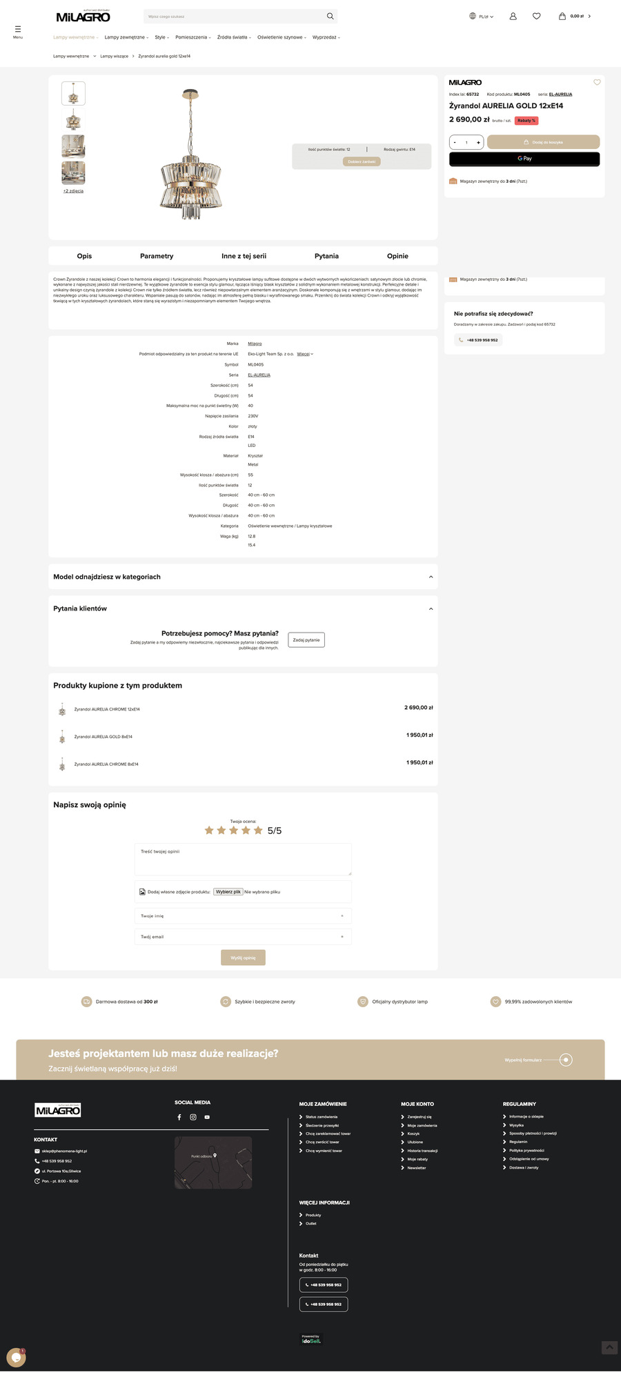 milagro-lampy.pl Karta towaru