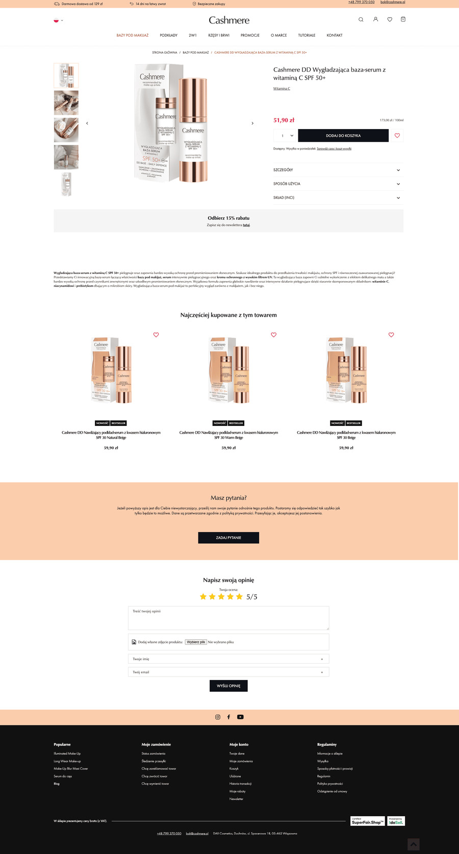 cashmere.pl Karta towaru