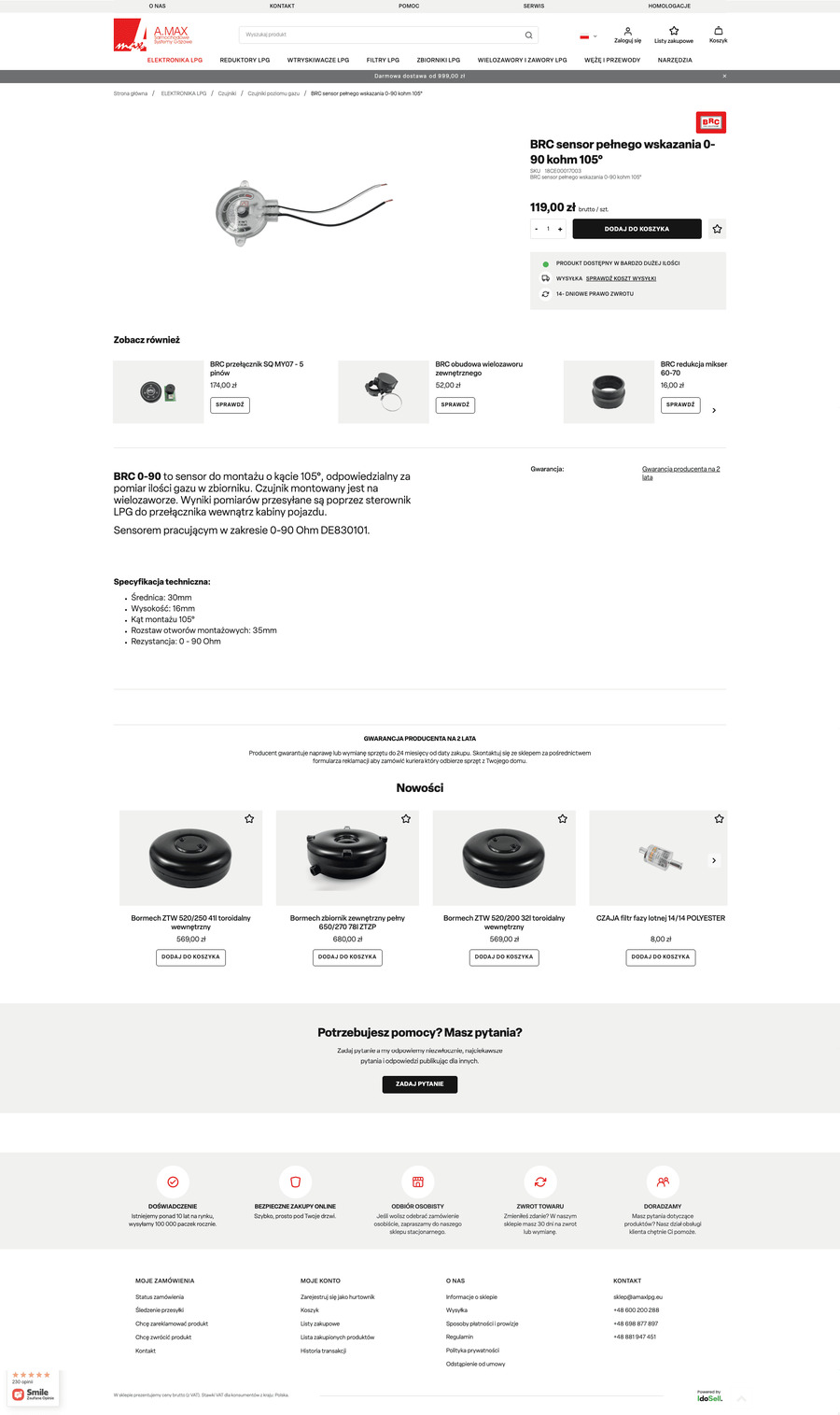 amaxlpg.eu Karta towaru