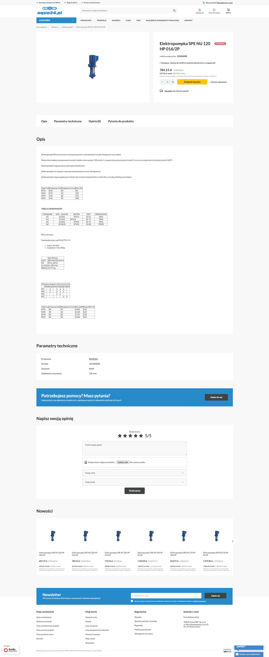aqua24.pl Karta towaru