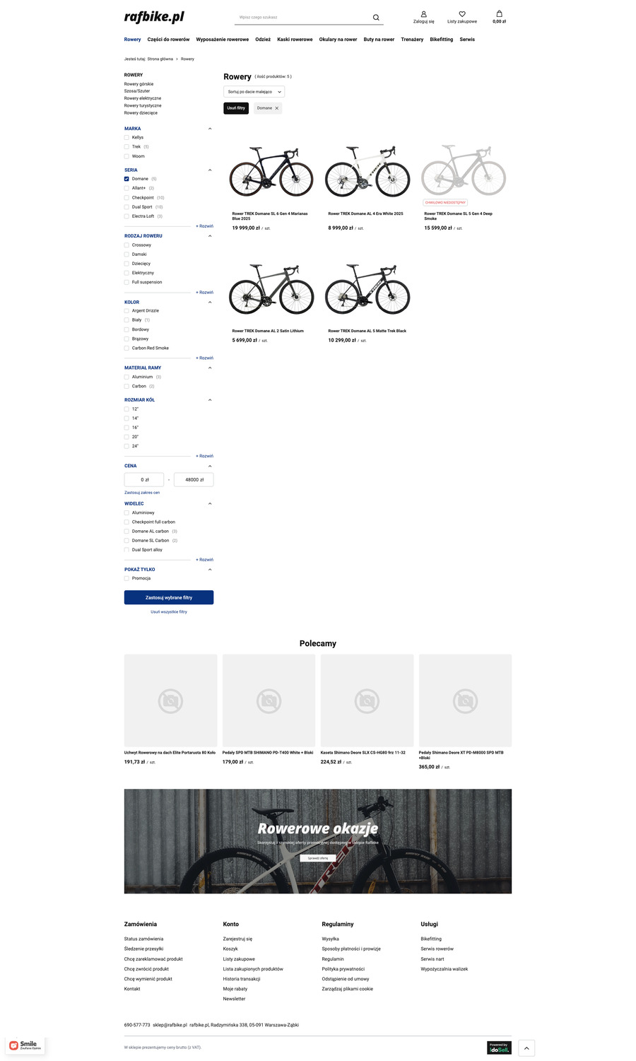 rafbike.pl Lista towarów