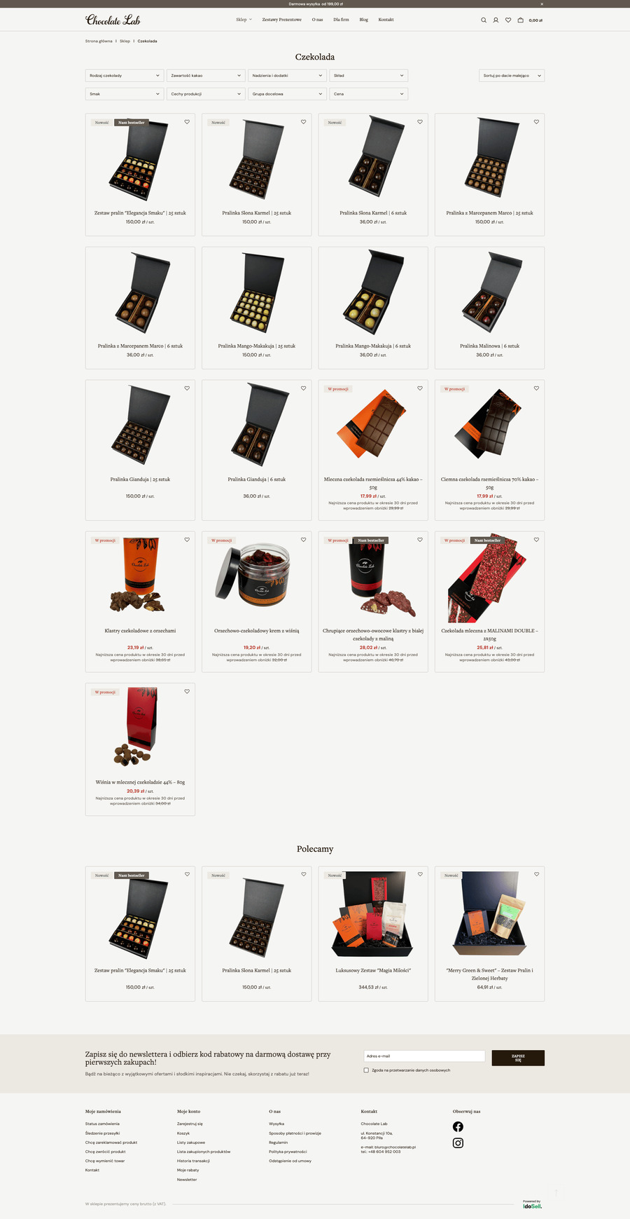 chocolatelab.pl Lista towarów