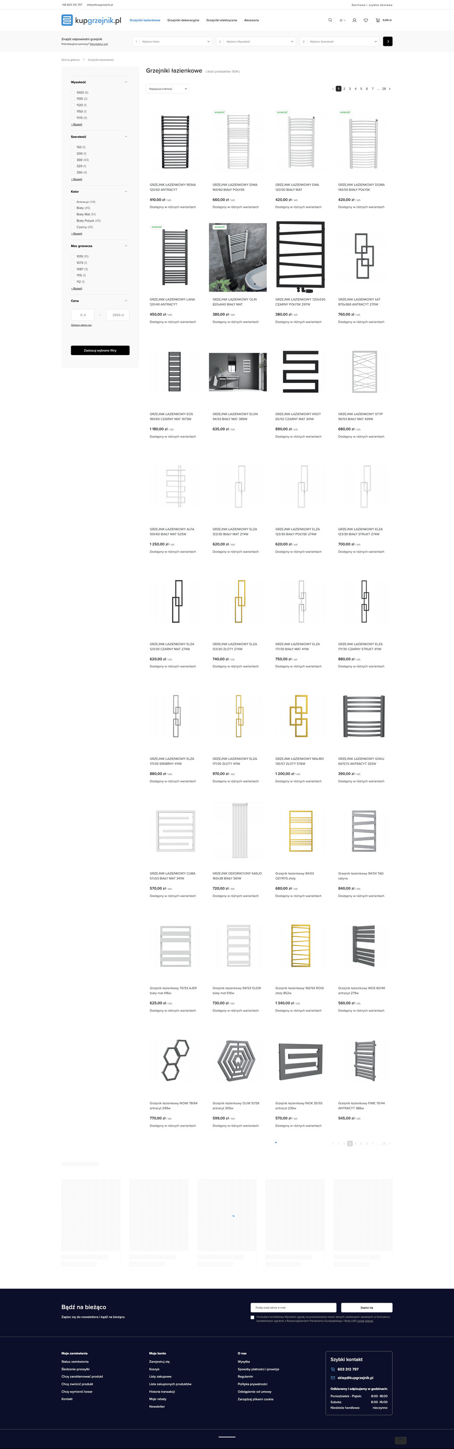 kupgrzejnik.pl Lista towarów