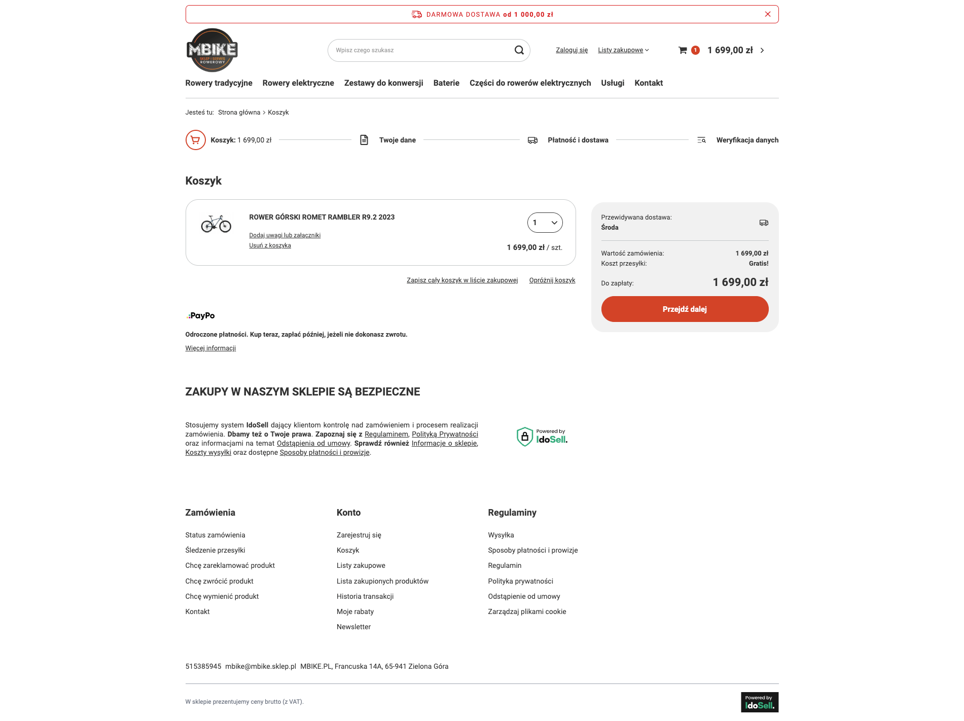 mbike.sklep.pl Koszyk