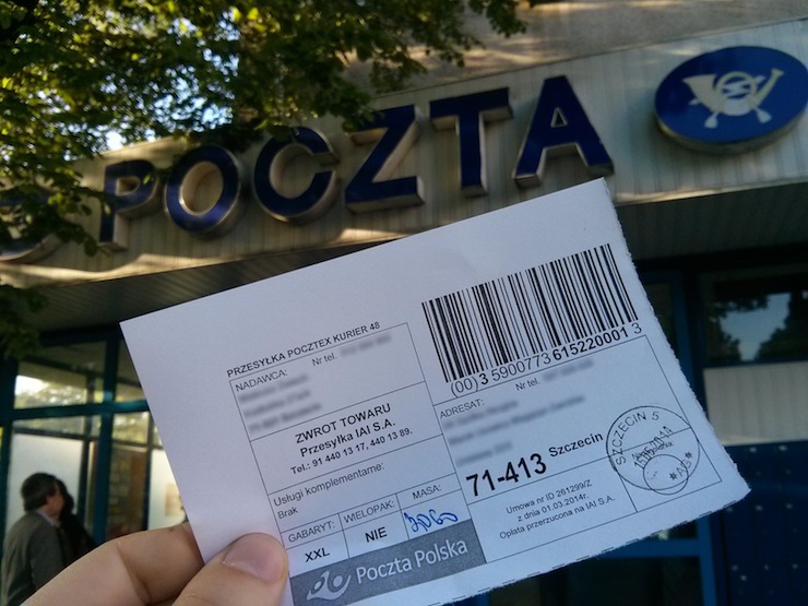 Pic. 5 - Potwierdzenie nadania przesyłki zwrotnej
