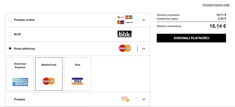 Zgrupowanie form płatnos?ci